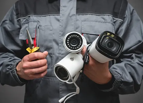 Cameras being mounted using customer-supplied equipment.